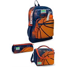 Coral High Kids Turuncu Lacivert Basketbol Desenli 3lü Okul Çanta Seti SET0123766