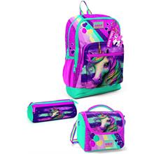 Coral High Kids Pembe Su Yeşili Unicorn Desenli 3lü Okul Çanta Seti SET0123758