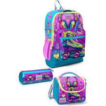 Coral High Kids Pembe Turkuaz Kulaklık Paten Desenli 3lü Okul Çanta Seti SET0123754