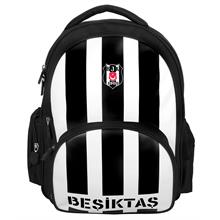 Me Çanta Beşiktaş Çubuk Desenli Siyah Beyaz Okul Sırt Çantası