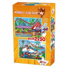 Star Puzzle 2x50 Parça Çocuk Puzzle - Maymun Lunaparkı