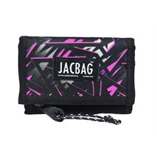 Jacbag Pembe Geometrik Pembe/Siyah Cırtlı Cüzdan/Kartlık - Kız Çocuk ve Kadın