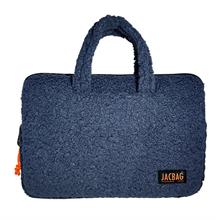 Jacbag Teddy Peluş Gri/Turuncu Erkek Çocuk Notebook Laptop ve Evrak Çantası