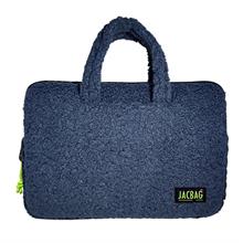 Jacbag Teddy Peluş Gri/Sarı Erkek Çocuk Notebook Laptop ve Evrak Çantası