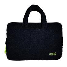 Jacbag Teddy Peluş Siyah/Sarı Erkek Çocuk Notebook Laptop ve Evrak Çantası