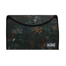 Jacbag Yeşil Yapraklı Unisex A4 Çıtçıtlı Dosya Defter Tablet ve Evrak Çantası